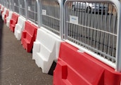 Pyramid Barrier With Fence Close Up