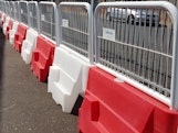 Pyramid Barrier With Fence Close Up