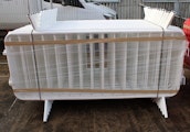 Used white pedestrian barriers