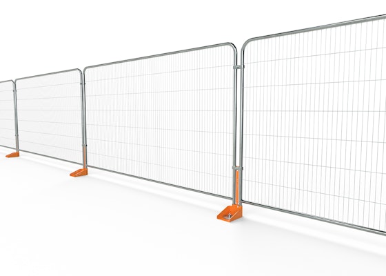 Line of Fence-Lok attached to Mesh fencing