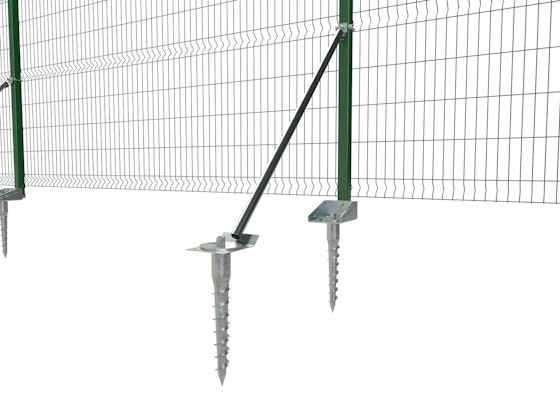 Closeup of Fence-Lok attached to Mesh fencing showing screw