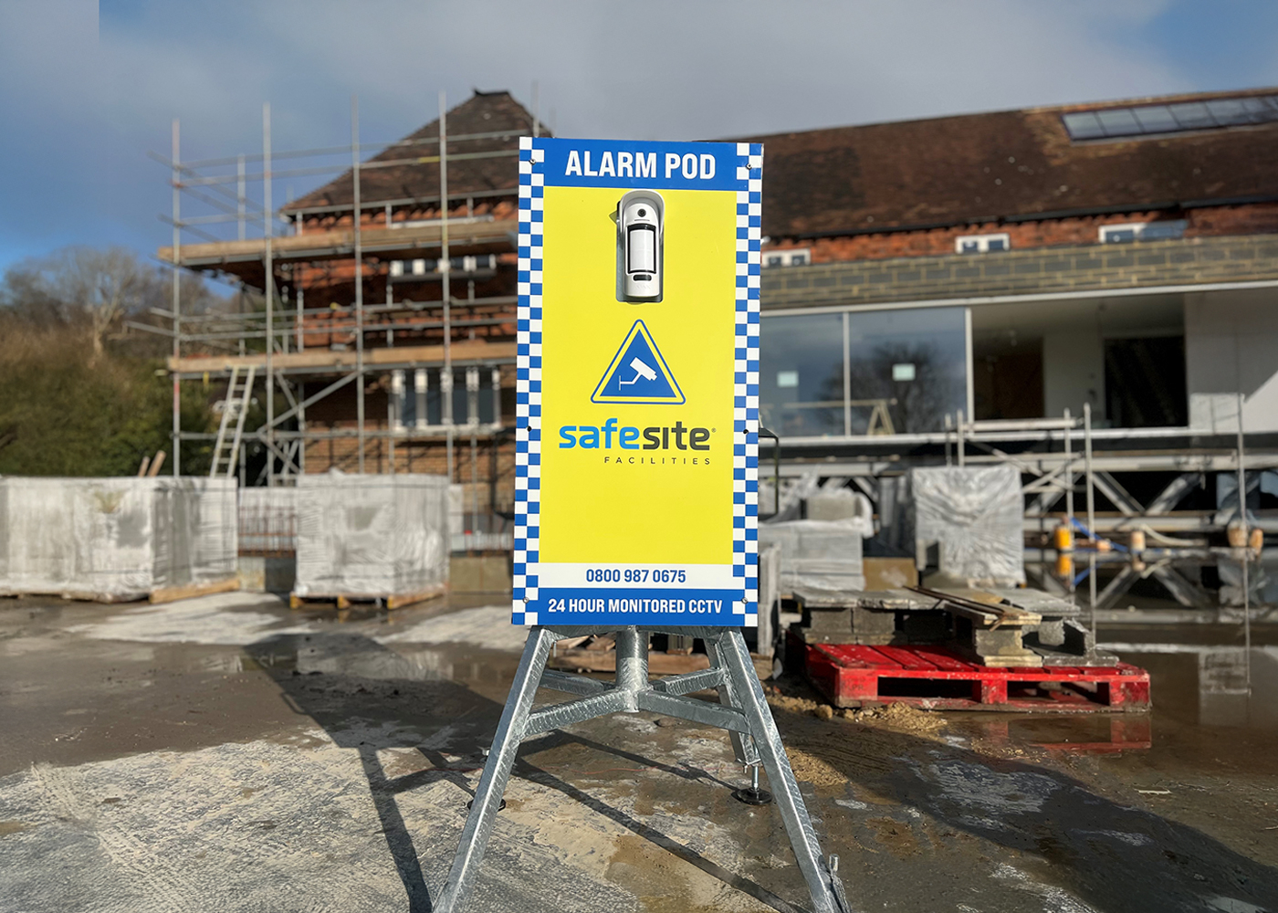 cctv alarm pod on site