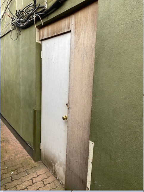 Unsecured rear door
