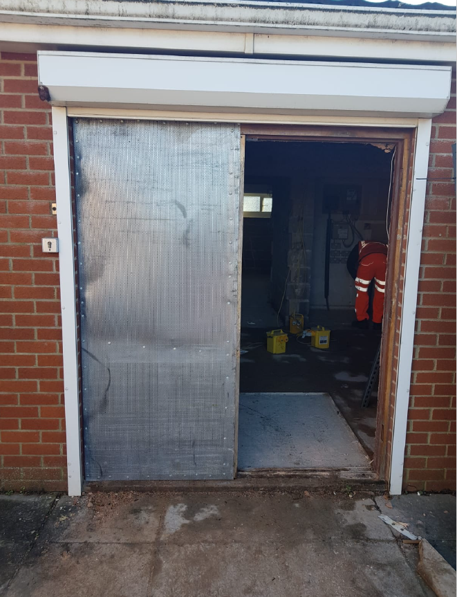 Security screen over double doors