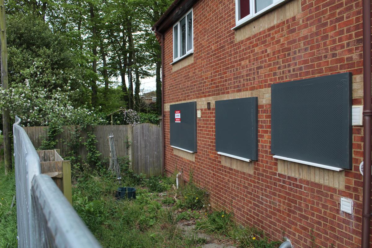 sitex screens installed at vacant property