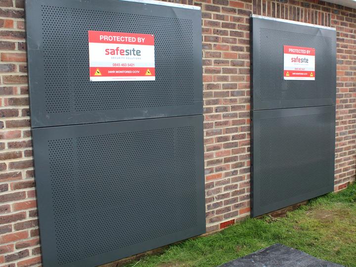 steel sitex security screens installed on vacant property