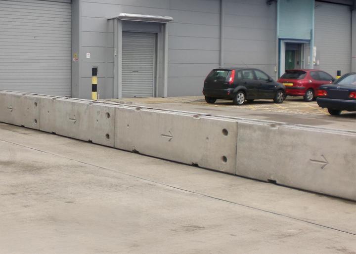 tvcb concrete barriers on parking site