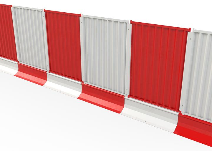 manta barrier 2m hoarding attached to line of barriers