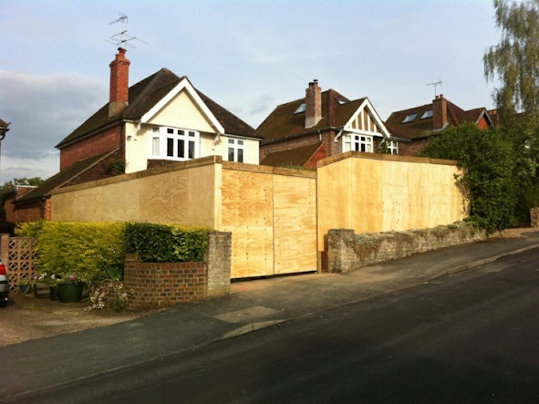 Temporary Hoarding for Two Properties in Guildford