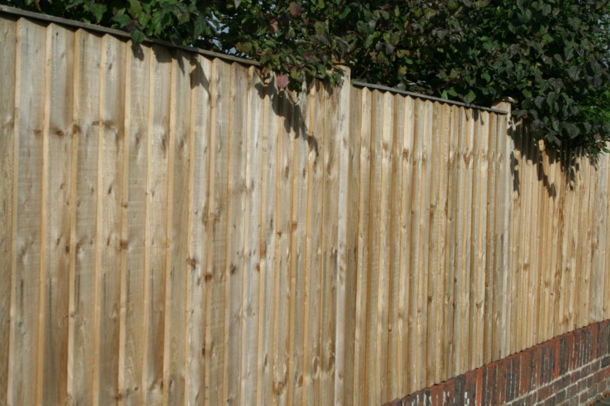 Closeboard wooden fence