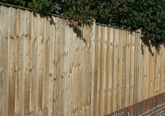Closeboard wooden fence