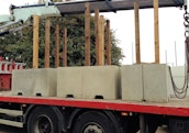1.5m Concrete Barrier on Truck - close