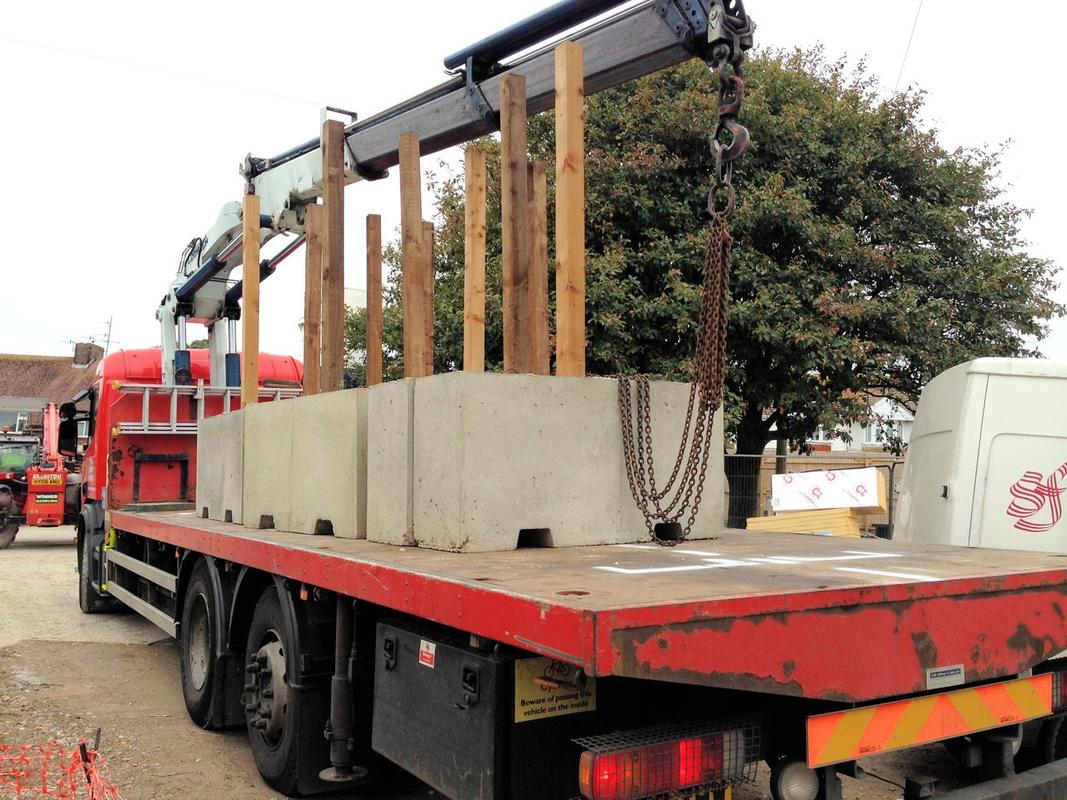 1.5m Concrete Barrier on Truck