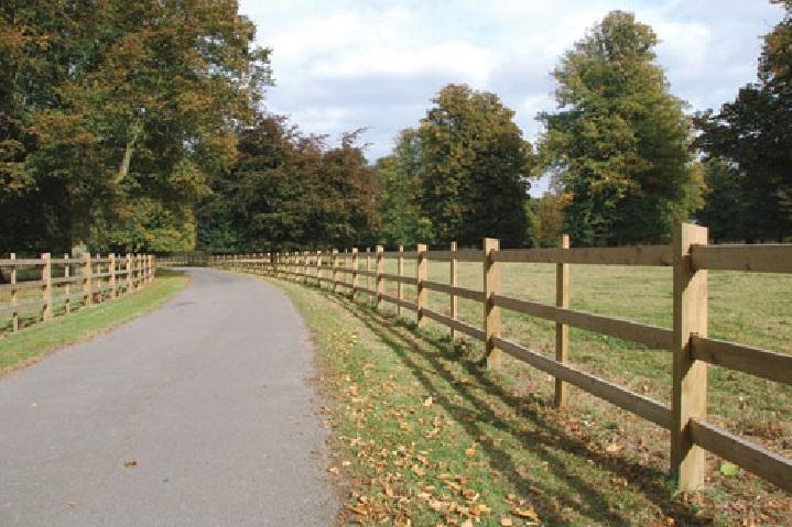 Morticed post and rail fence