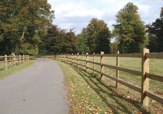 Morticed post and rail fence