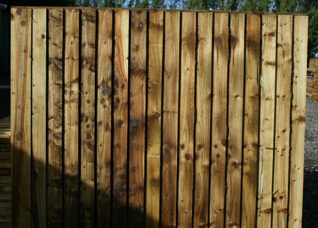 Wooden post and panel fence