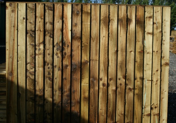 Wooden post and panel fence