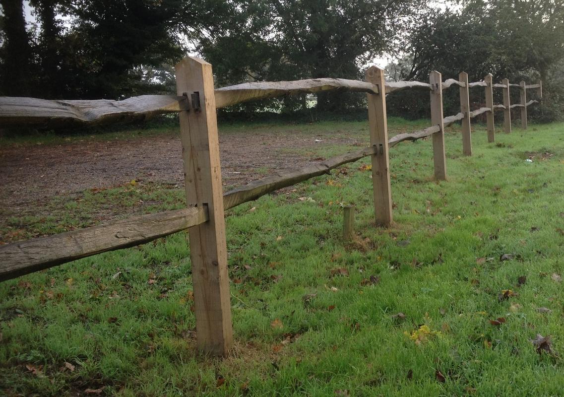 Wooden post and rail fencing