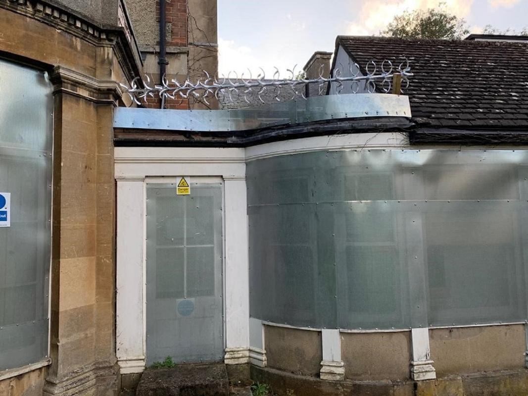 anti-climb spikes on a property