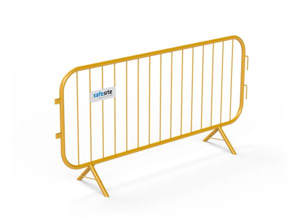 pedestrian 2.3m fixed leg barrier - yellow