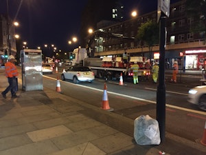 Crane Unloading MASS Barriers Central London