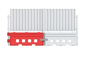 RB22 Barriers connected with Hoarding Panels