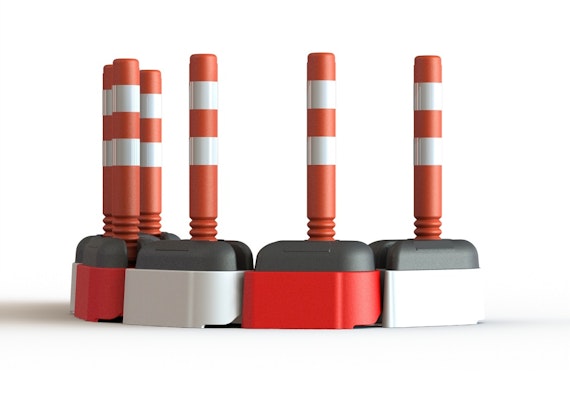 Road Rock Barriers with Cylinders