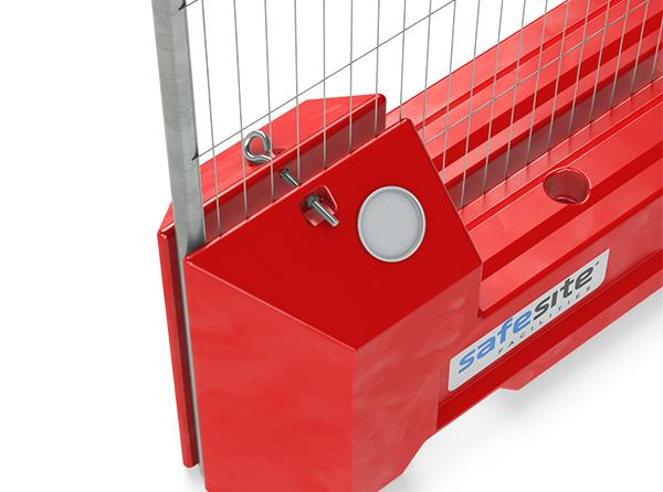 Close up shot of Slot Block Barrier with fencing bolt