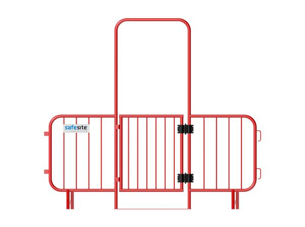 pedestrian walkthrough barrier with plastic hinge gate