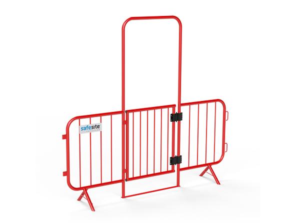 pedestrian walkthrough barrier with plastic hinge gate