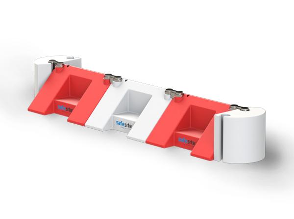 flood defence barriers in a line