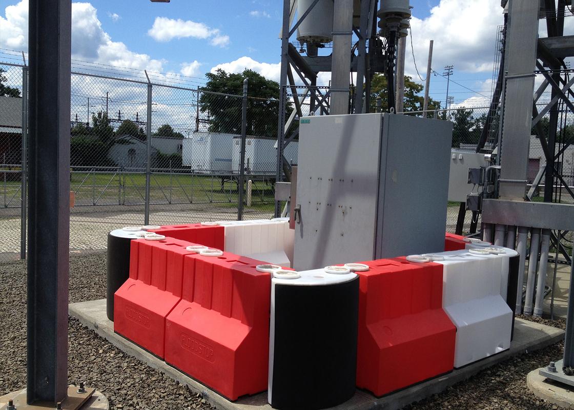 flood defence 900 barrier surrounding electrical power unit