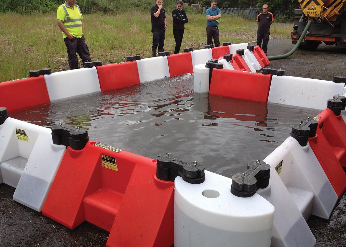 flood barriers connected preventing flooding