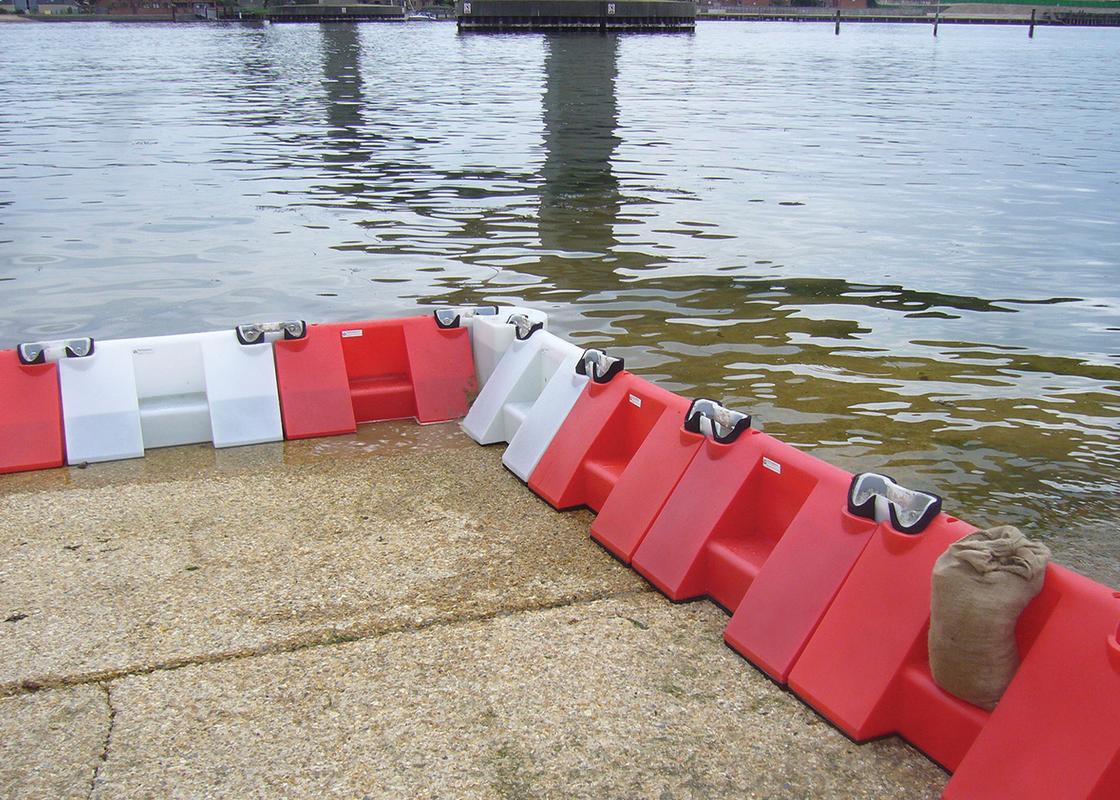flood barriers connected preventing flooding