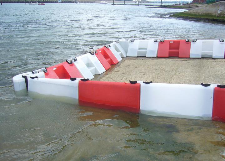 flood barriers connected preventing flooding