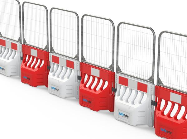 Buddha barriers joined with fence panels