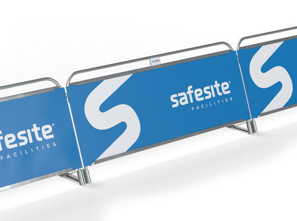 Concord Pedestrian Barrier with promotional banner