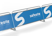 Concord Pedestrian Barrier with promotional banner
