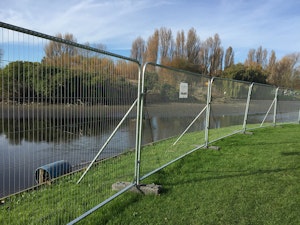 Lake Dredge Perimeter Fence Anti Climb Installed