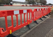 row of gate barriers being used in situ