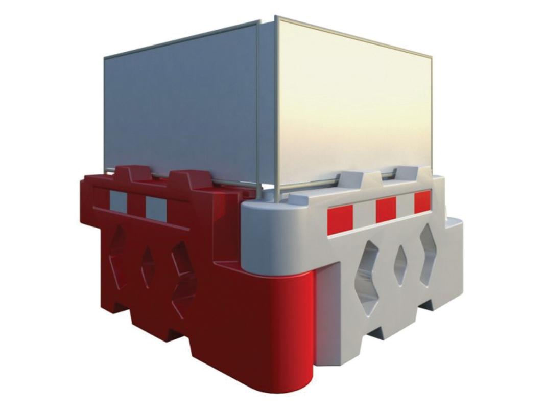 Bison water filled barrier with solid panel