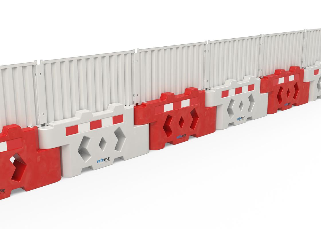 bison barriers connected with hoarding and infill panels