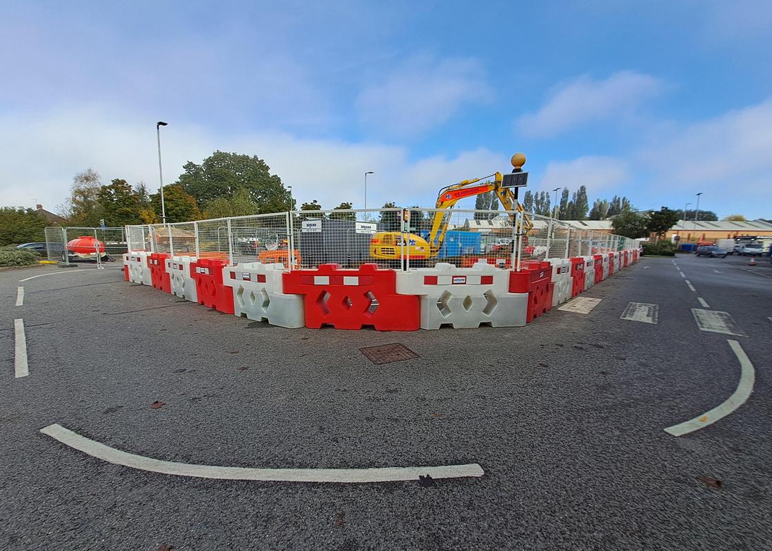 bison barriers connected on site to maintain and manage traffic