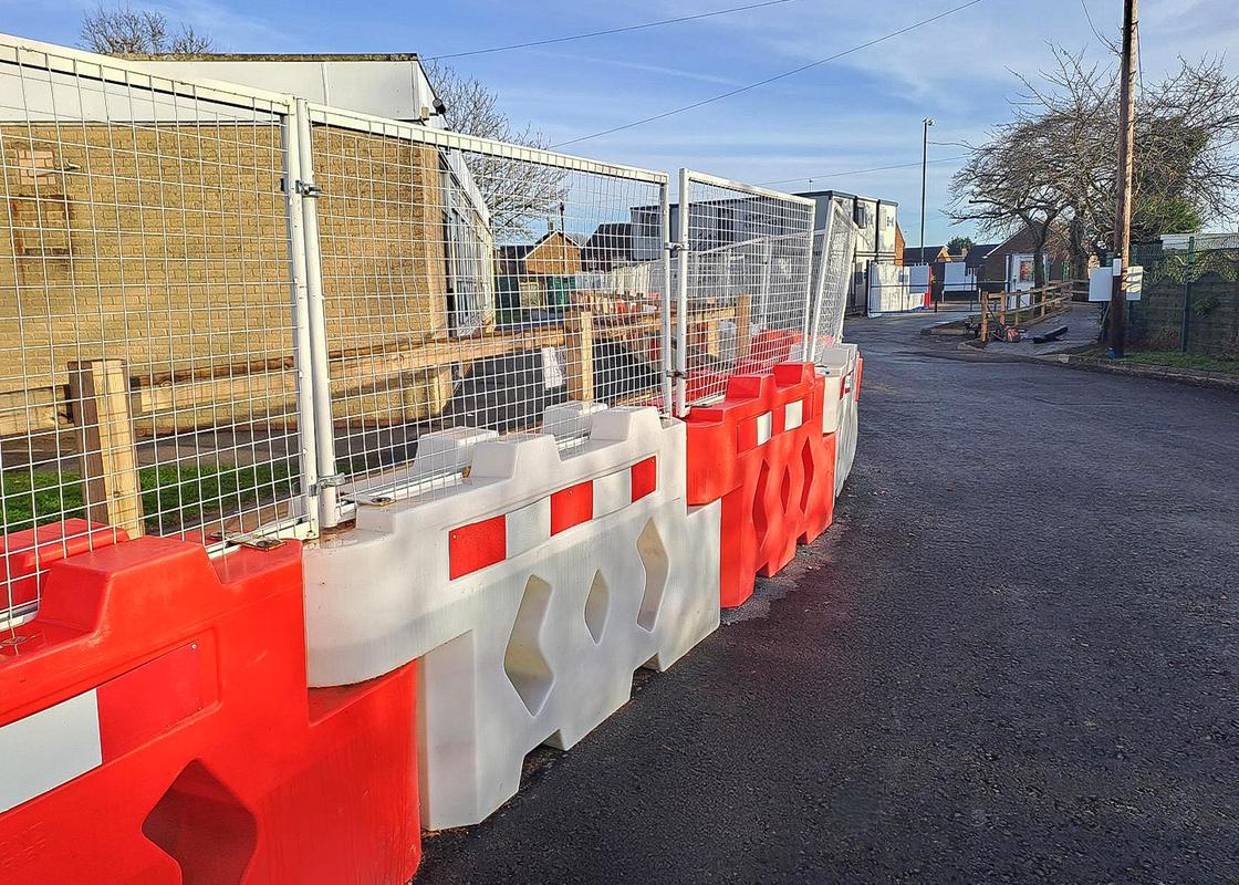 bison barriers connected on site