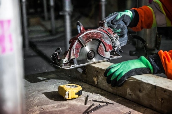 construction site, safety, circular saw, tools