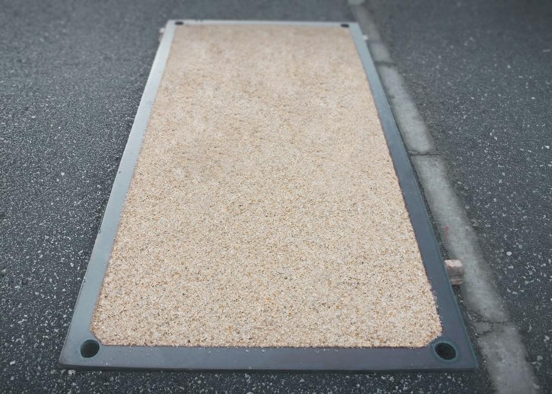Steel Road Plates On a Road