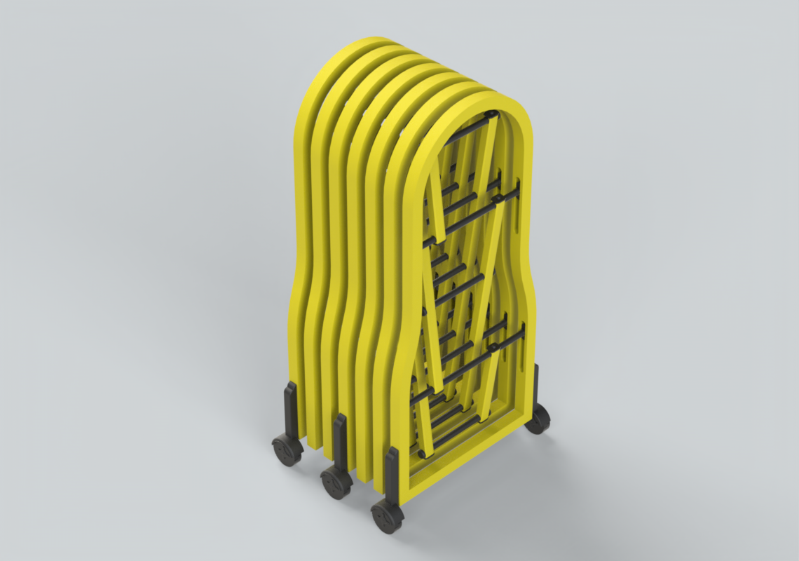 TurtleGate Pedestrian Crowd Barrier Retracted