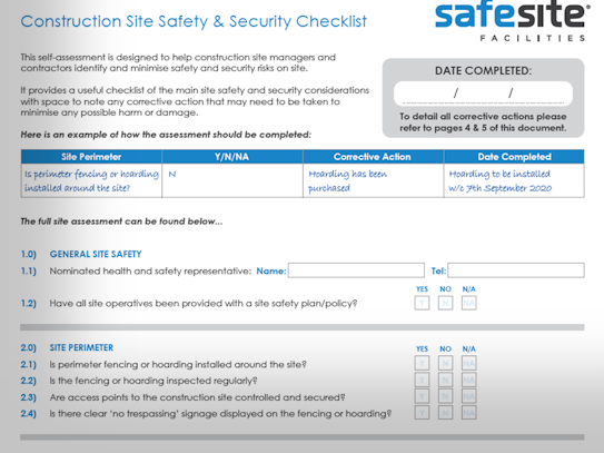 Free COVID-19 Construction Site Safety and Security Assessment