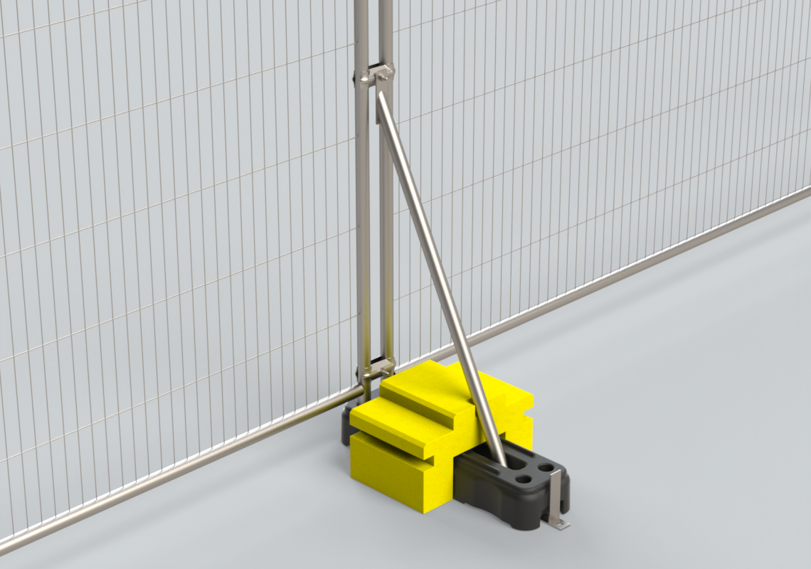 Ballast Block Fence Stabiliser Kentledge - Yellow