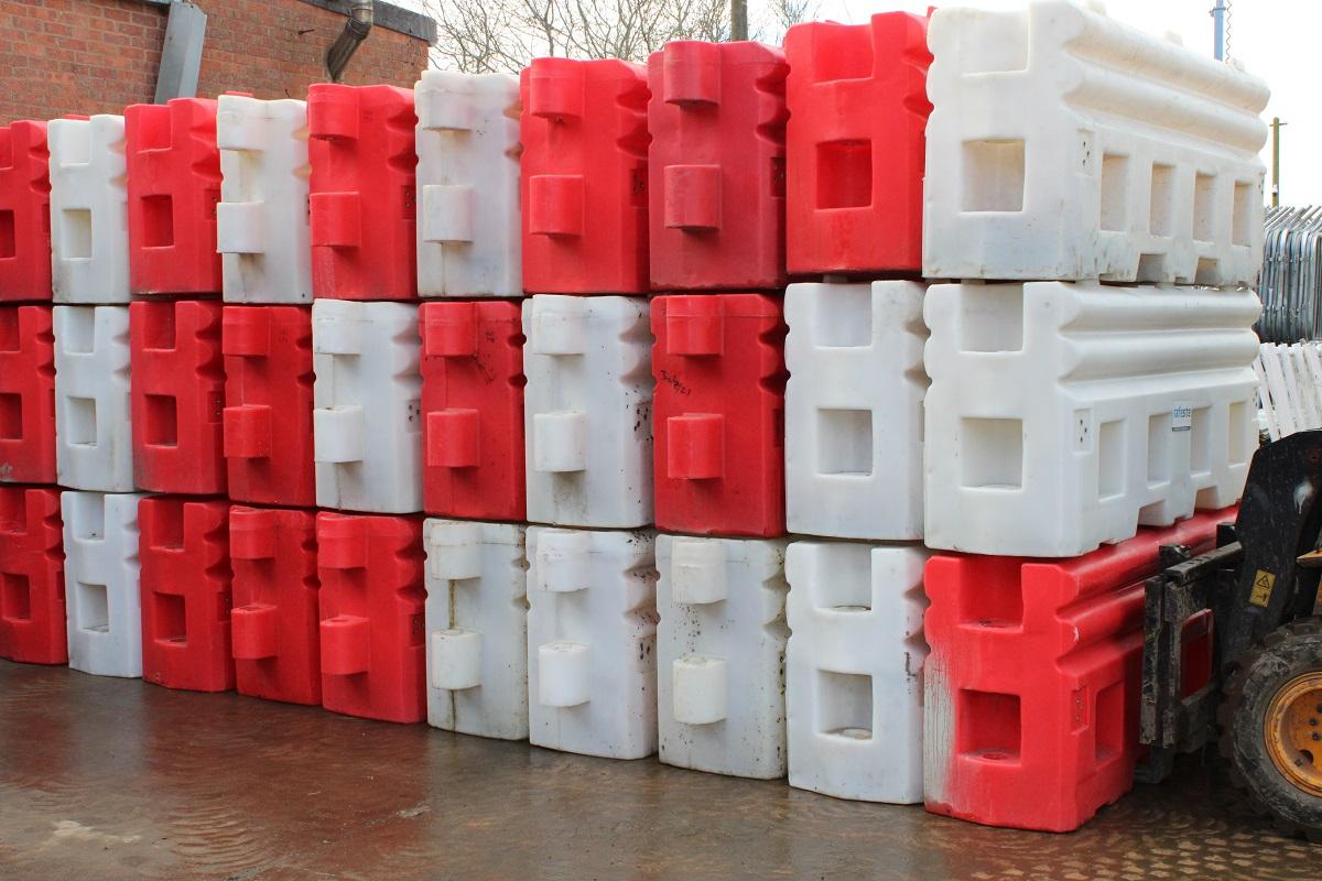 Used water filled barriers